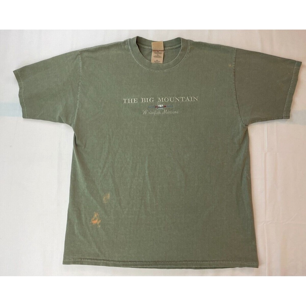 VTG Big Mountain Whitefish, Montana Shirt Men's Sz XL Green Ski Whitefish